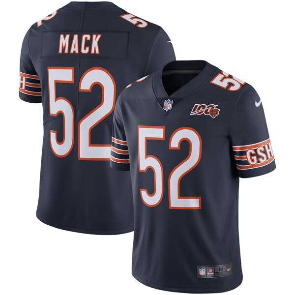 Nike Bears 52 Khalil Mack Navy NFL 100th Season Vapor Untouchable Limited Jersey,We sell and wholesale Nike Bears 52 Khalil Mack Navy NFL 100th Season Vapor Untouchable Limited Jersey on line form chian!